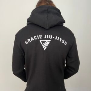 Zero Point Gracie Jiu-Jitsu Embroidered Zip Hoodie – Black